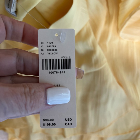 NWT $98 Anthropologie Maeve Ruffle Mini Skirt buttery yellow M - Picture 9 of 10